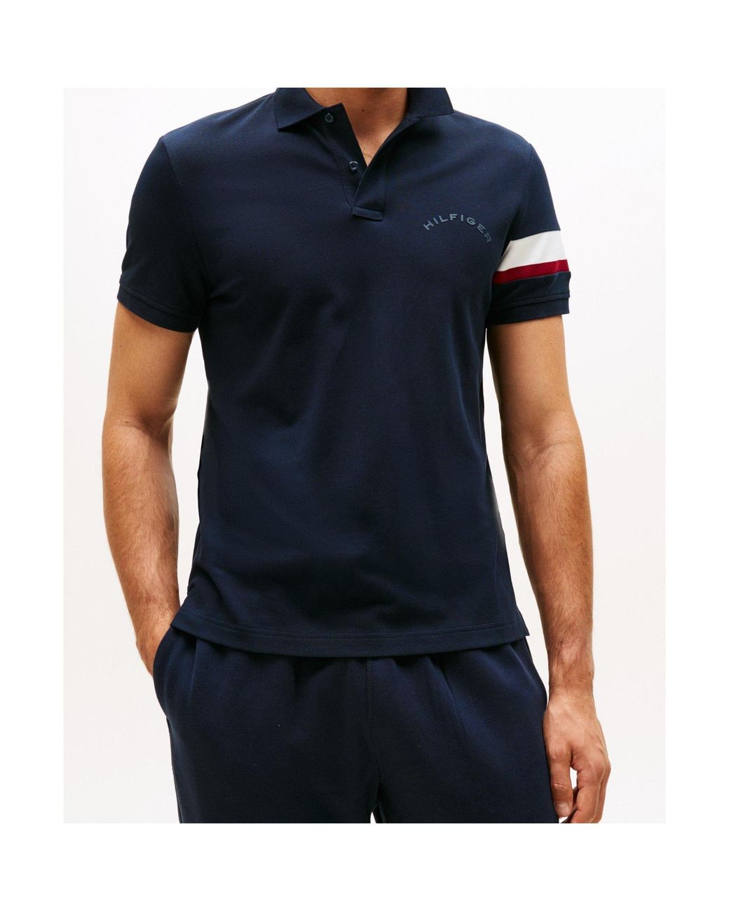 Tommy Hilfiger Blue Logo Short Sleeve Polo Shirt for men