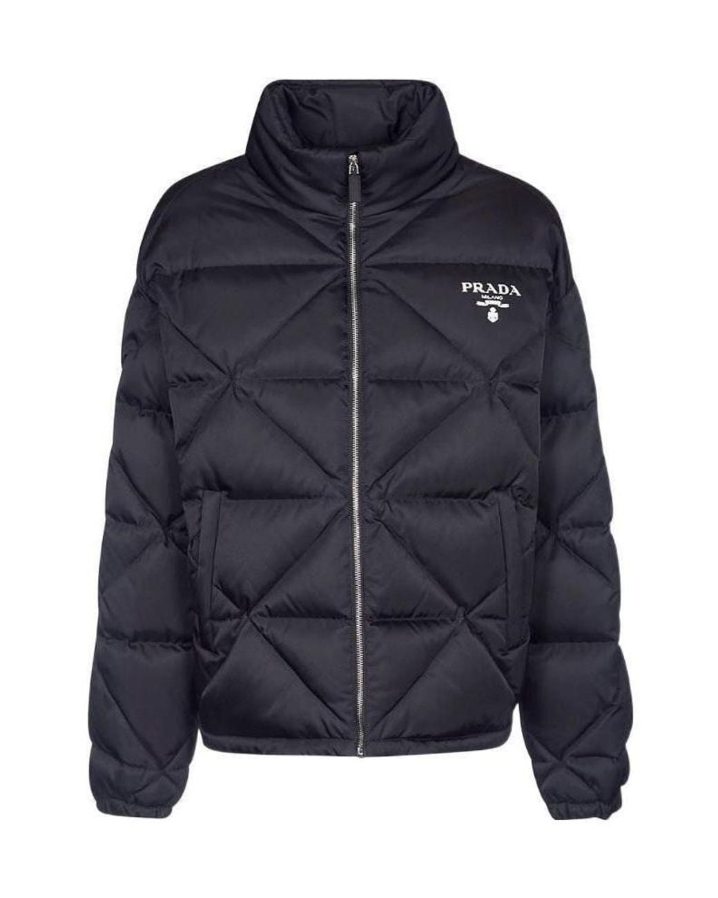 Prada Blue Quilted Puffer Jacket for men