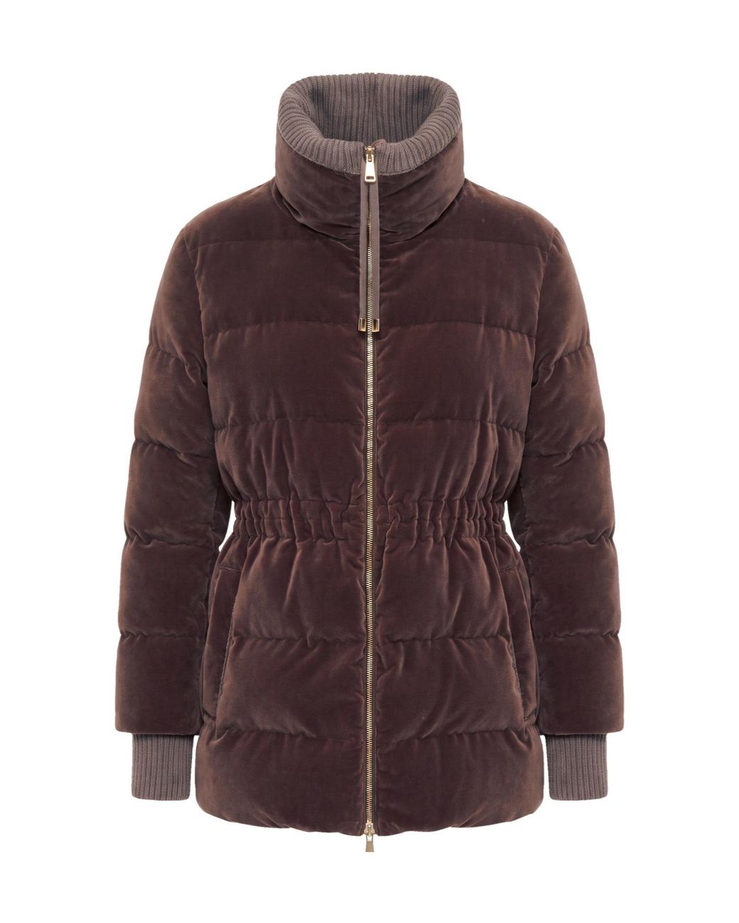 Fabiana Filippi Brown Stand-Collar Quilted Cotton Jacket