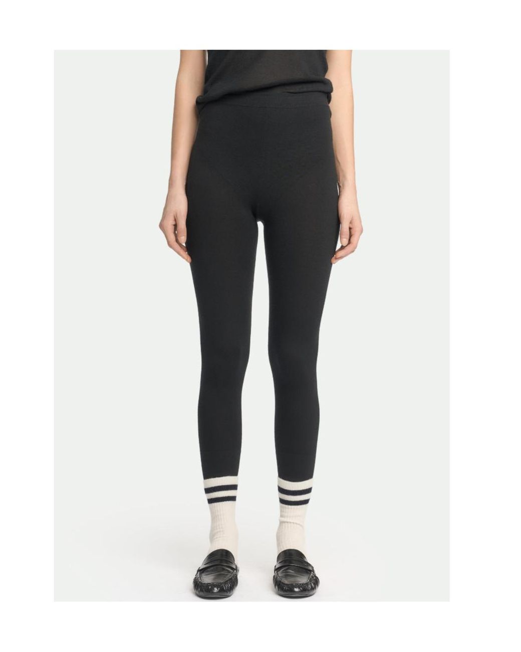 Malo Black Fine-Knit Cashmere Leggings