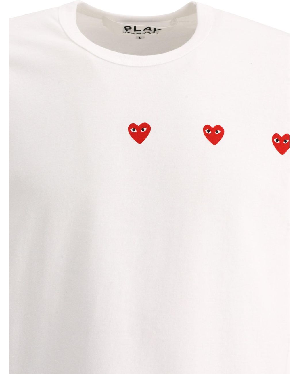 COMME DES GARÇONS PLAY White Triple Hearts T-Shirt for men