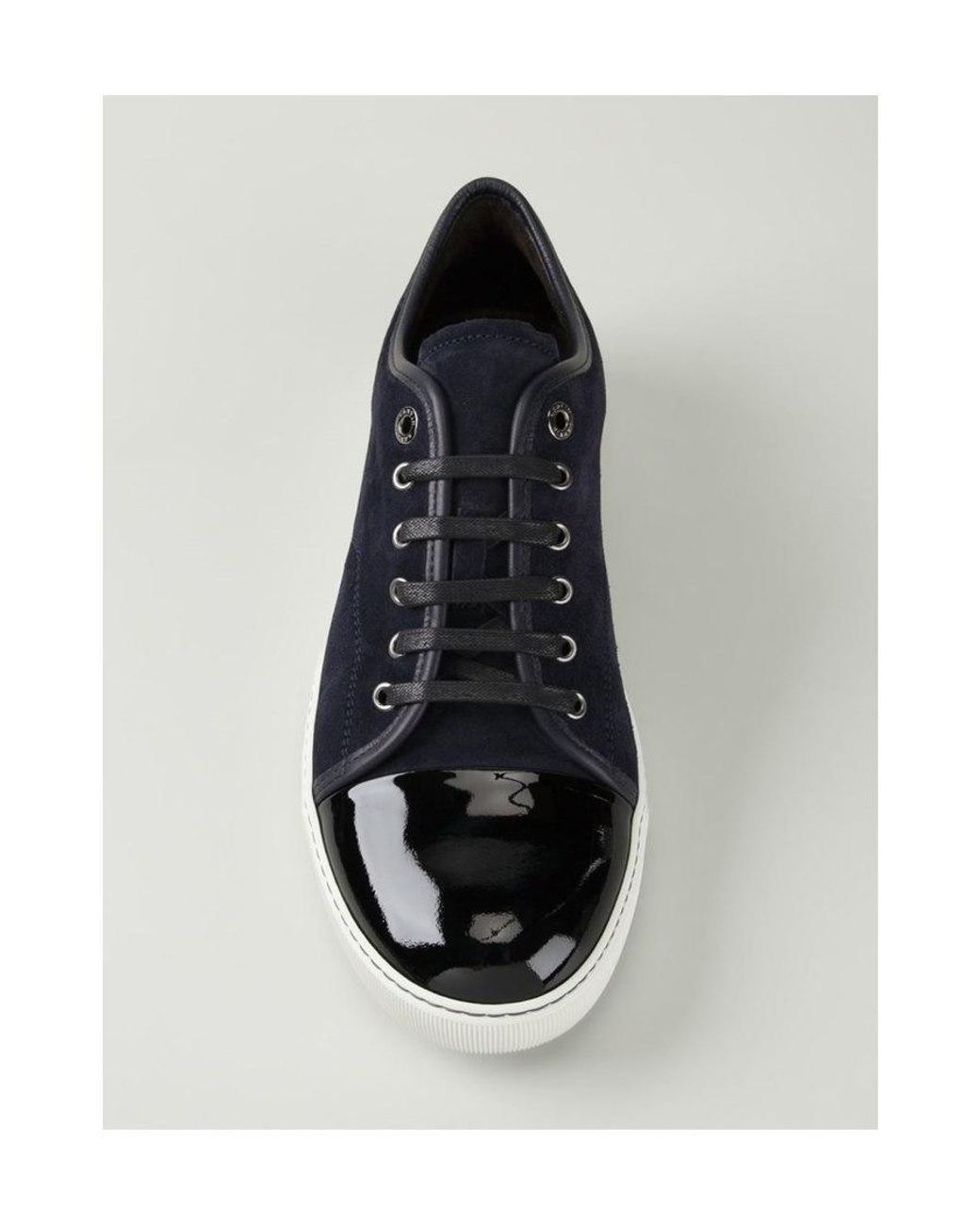 Lanvin Blue Dbb1 Patent-Toe Sneakers for men