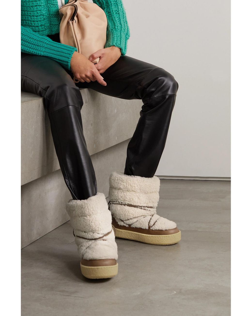 Isabel Marant Natural Soft Shearling Ankle Boots