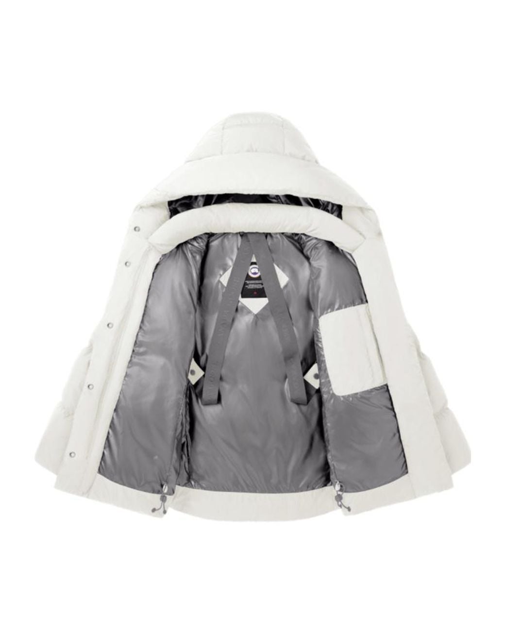 Canada Goose White Marlow Hooded Puffer Jacket