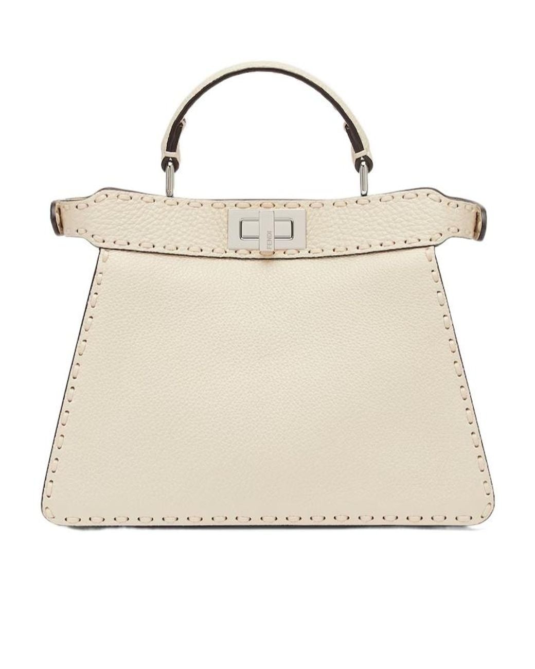 Fendi Natural Camellia-Coloured Selleria Bag With 556 Hand-Sewn Topstitches