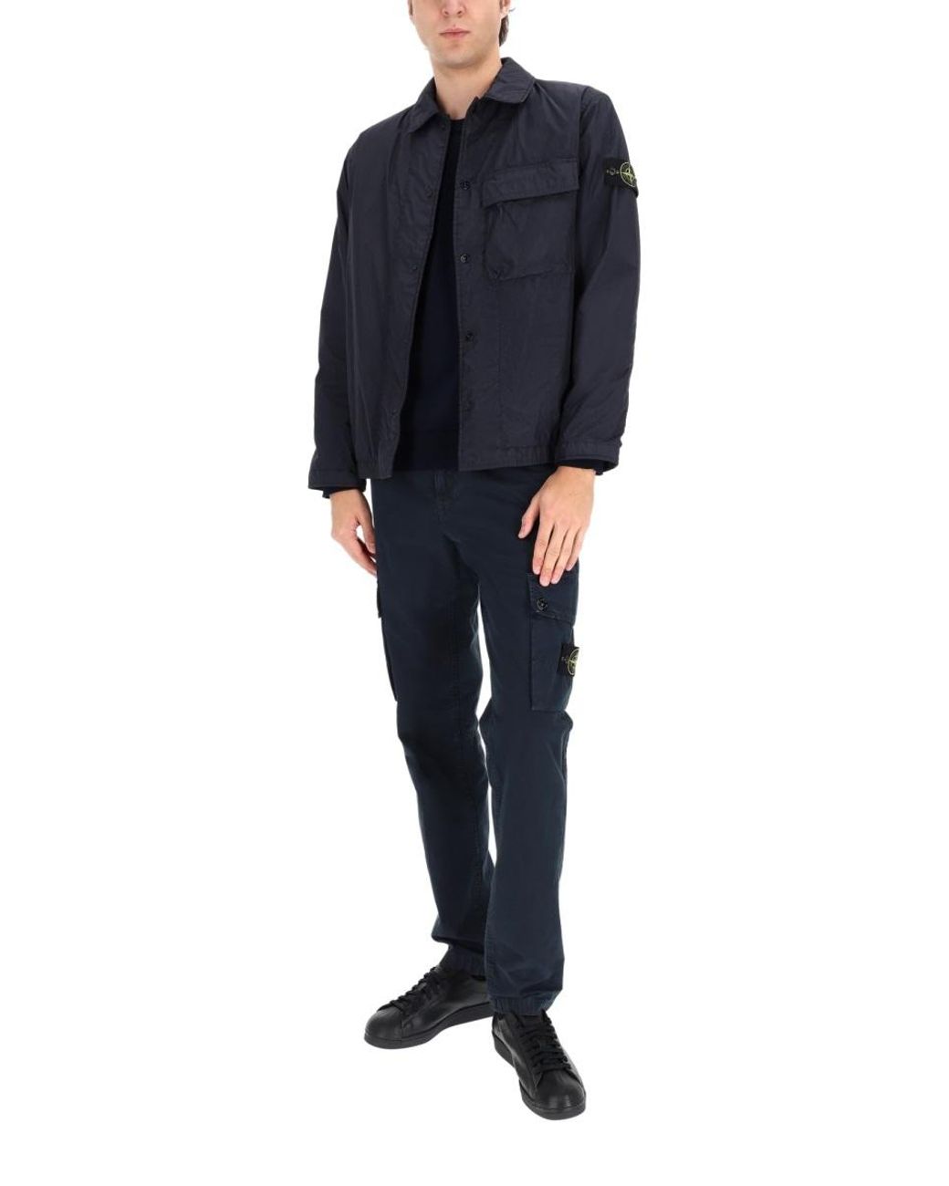 Stone Island Black Pocket Detail Buttoned Shirt for men