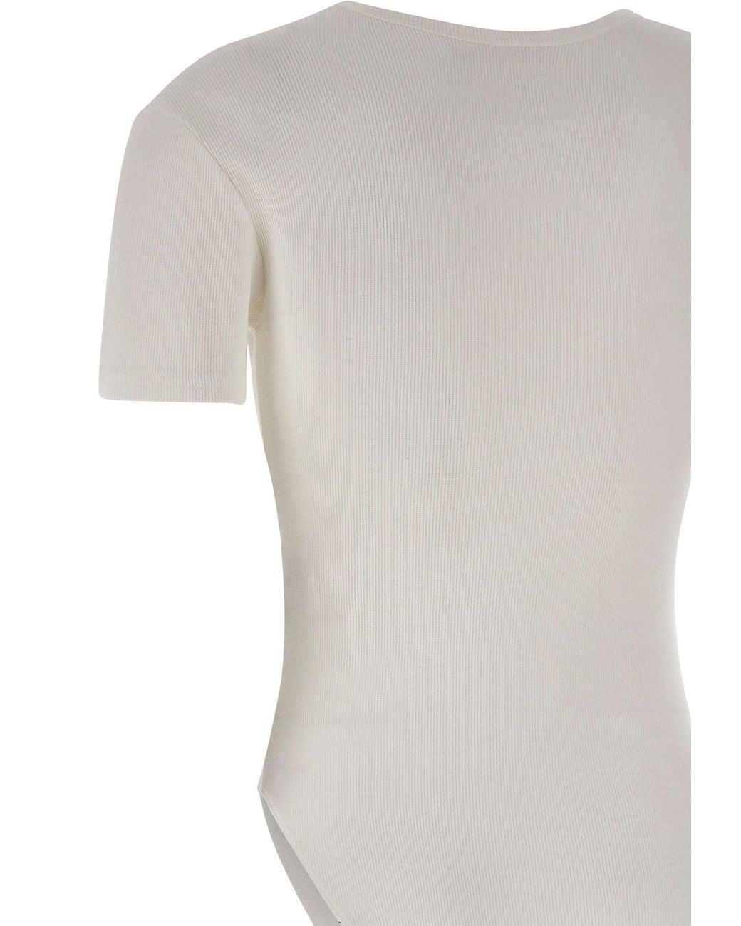 Vivienne Westwood Gray Shoer-Sleeved Crewneck Ribbed Bodysuit