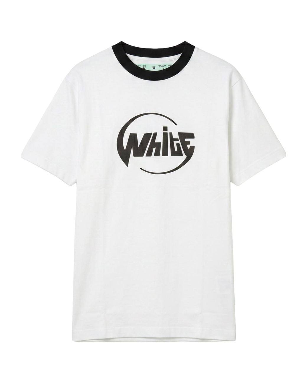 Off-White c/o Virgil Abloh White Logo Print Crew Neck T-Shirt for men