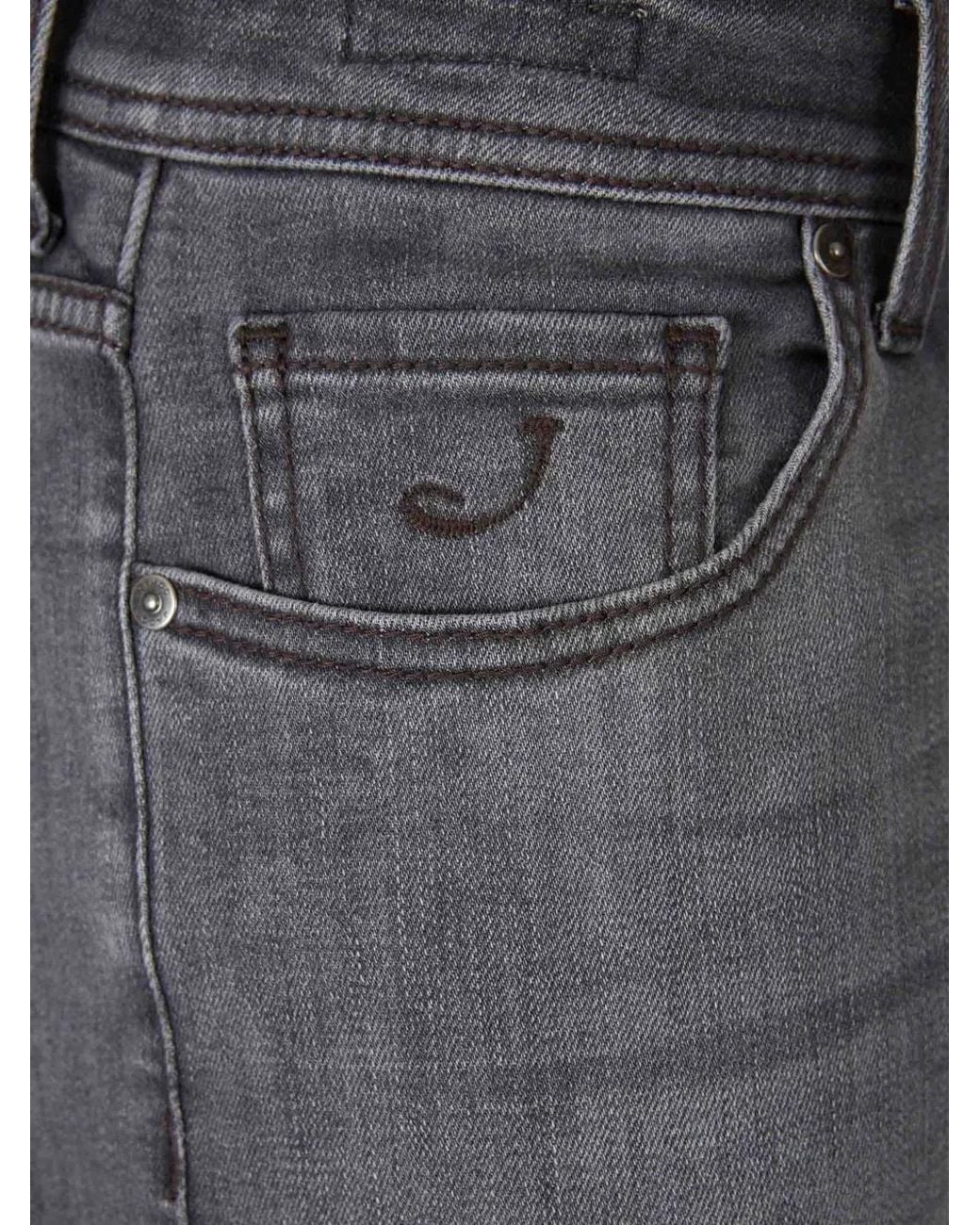 Jacob Cohen Gray Faded-Effect Slim-Fit Jeans for men