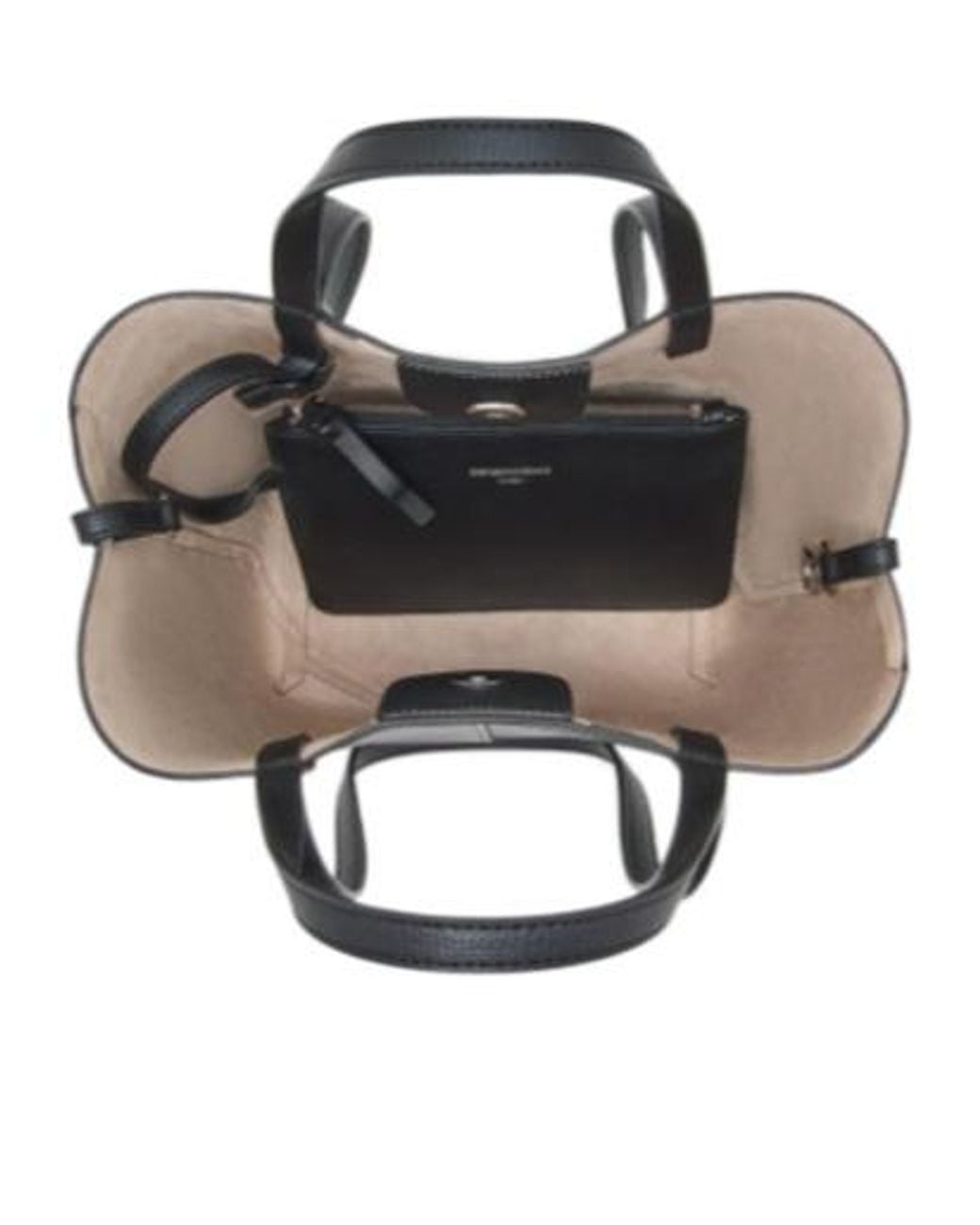Emporio Armani Black Logo-Print Leather Shoulder Bag