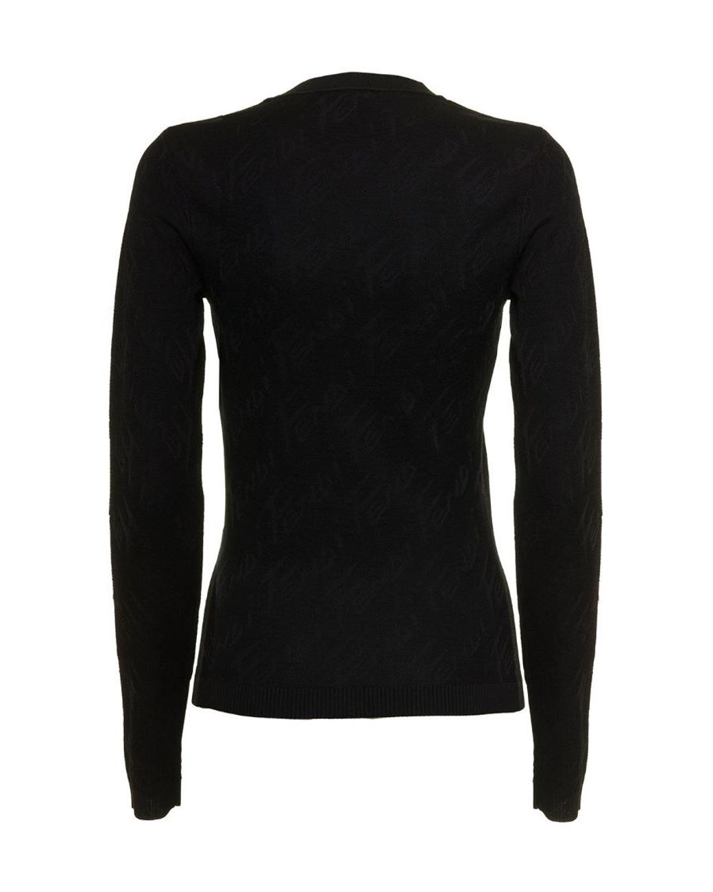Fendi Black Logo-Embellished Knitted Top