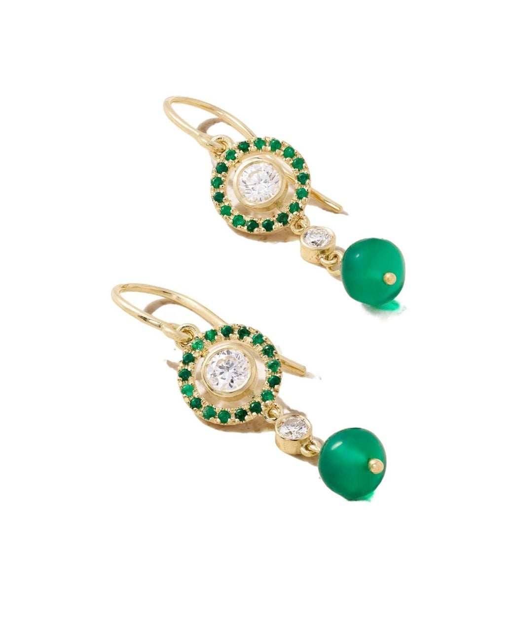 Ileana Makri Green Orbit 18-Karat Multi-Stone Earrings