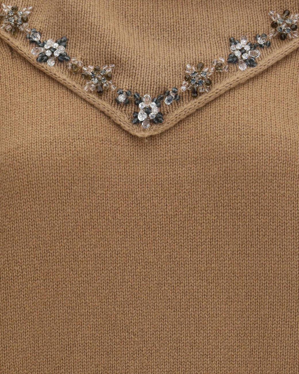 Prada Brown Embellished Knitted Jumper