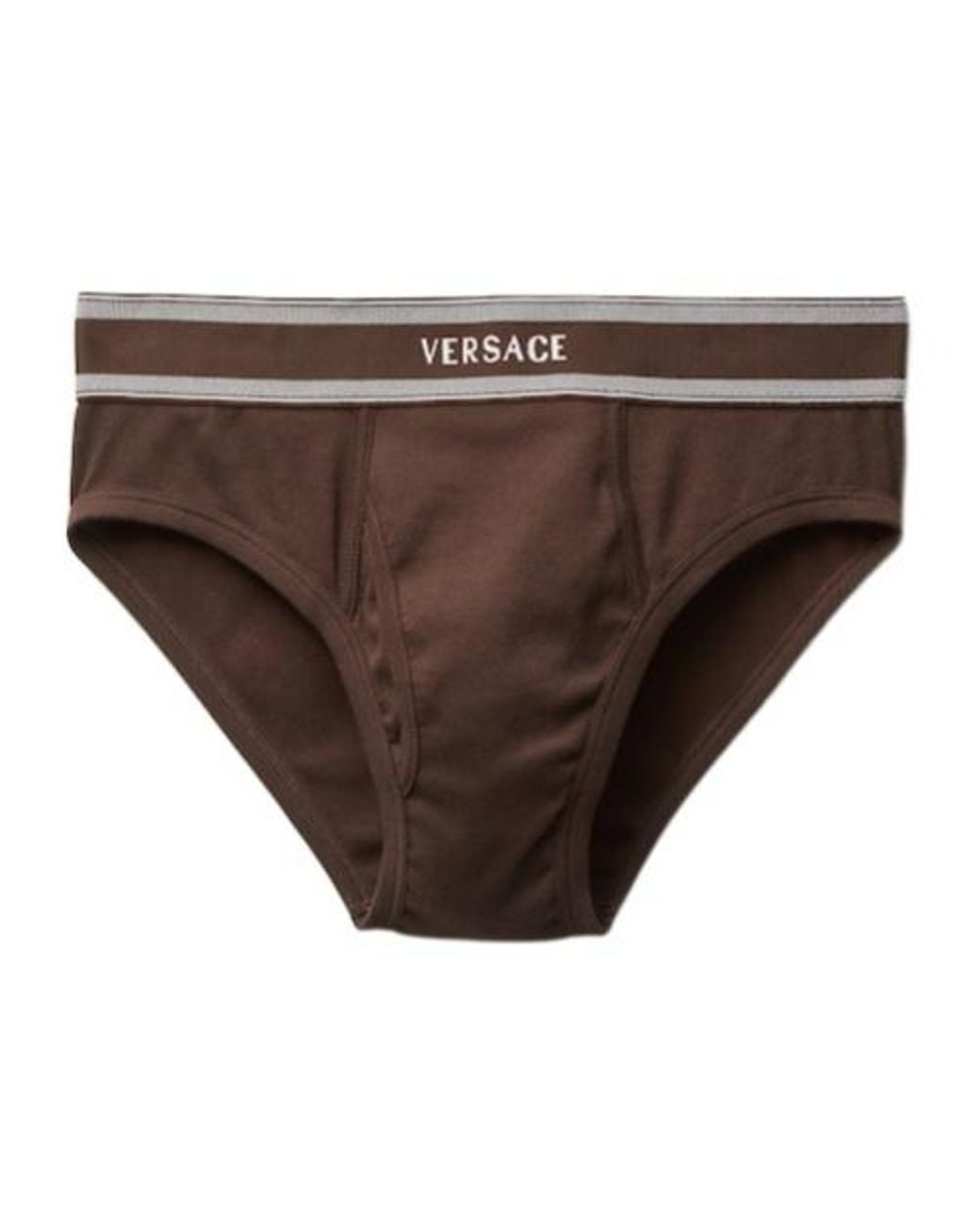 Versace Brown Ribbed Jersey Briefs for men
