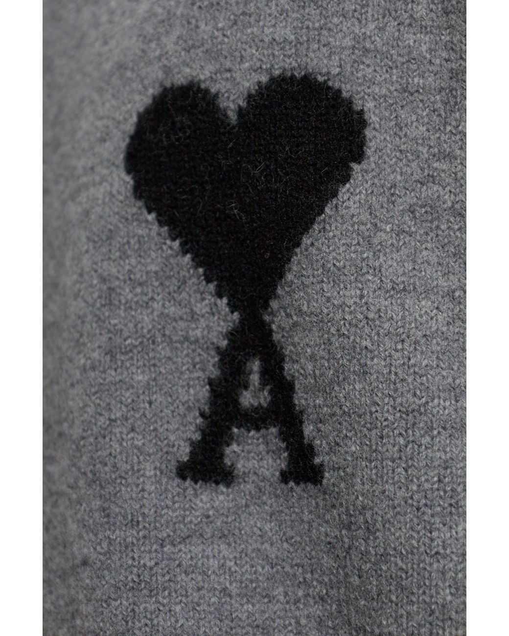 AMI Gray Ami Ami De Coeur Logo Turtleneck Sweater for men