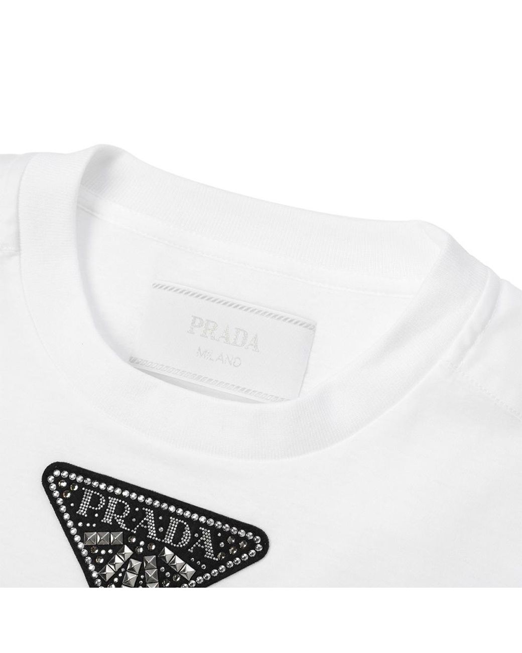 Prada White Logo Short-Sleeved T-Shirt for men