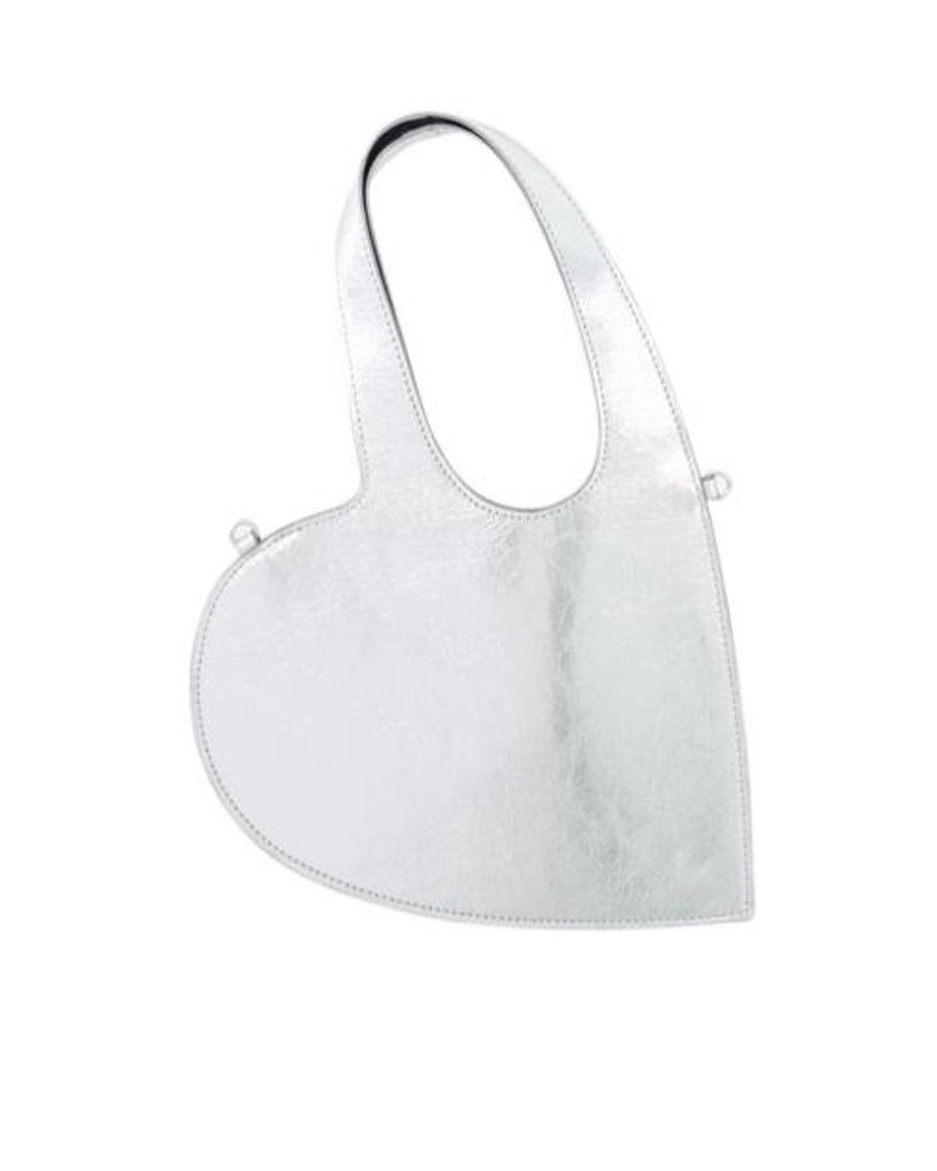 Coperni White Metallic Effect Mini Heart Tote Bag