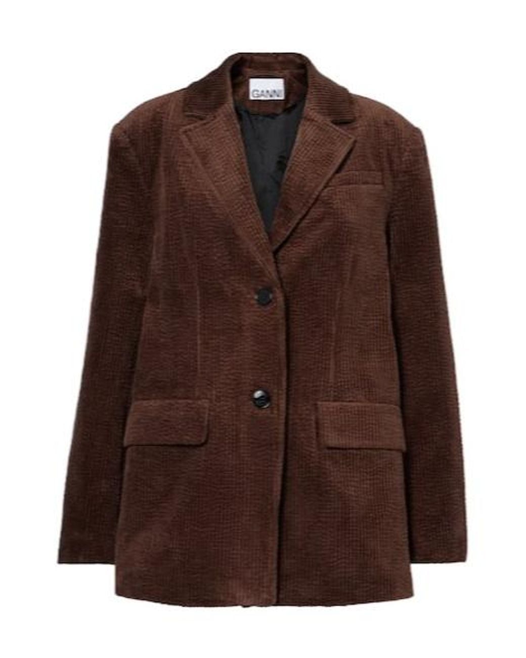 Ganni Brown Cotton Corduroy Blazer