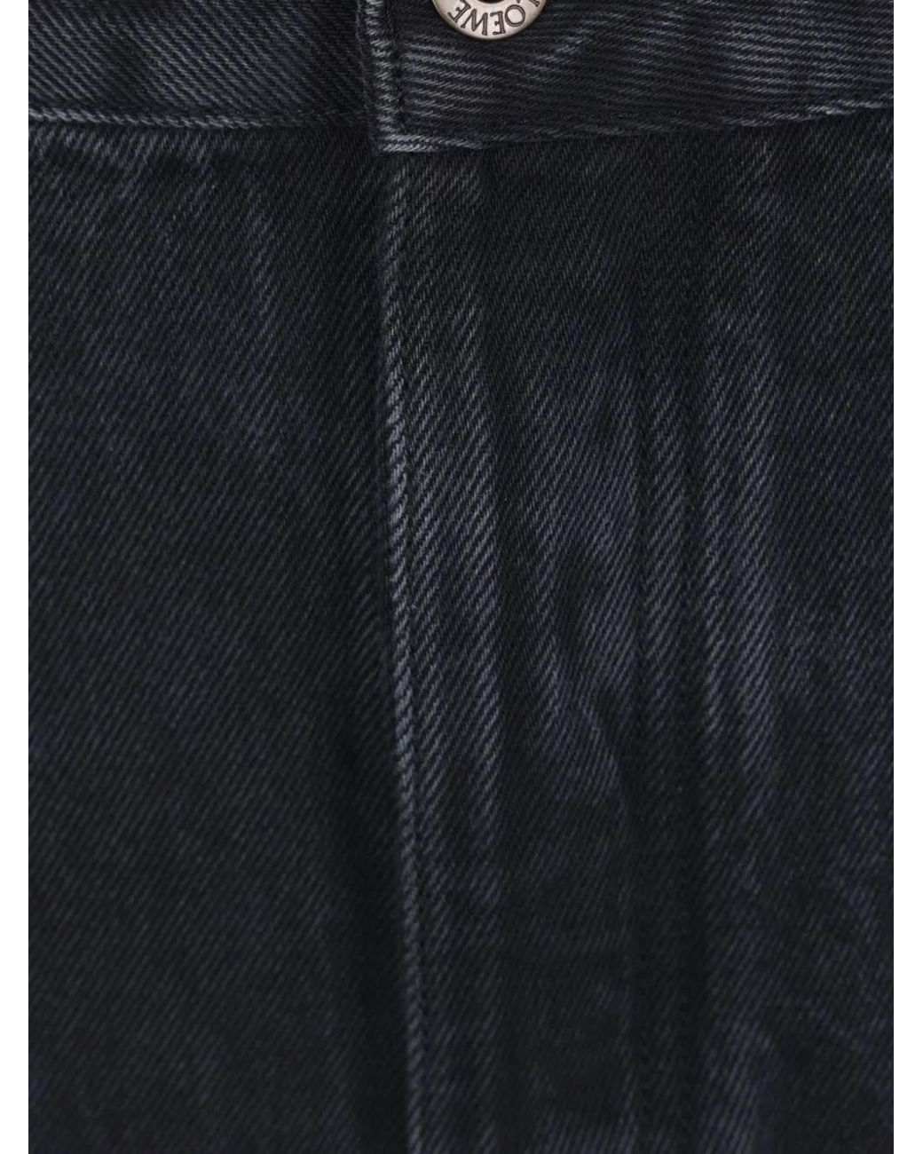 Loewe Black Anagram Baggy Wide Leg Jeans for men