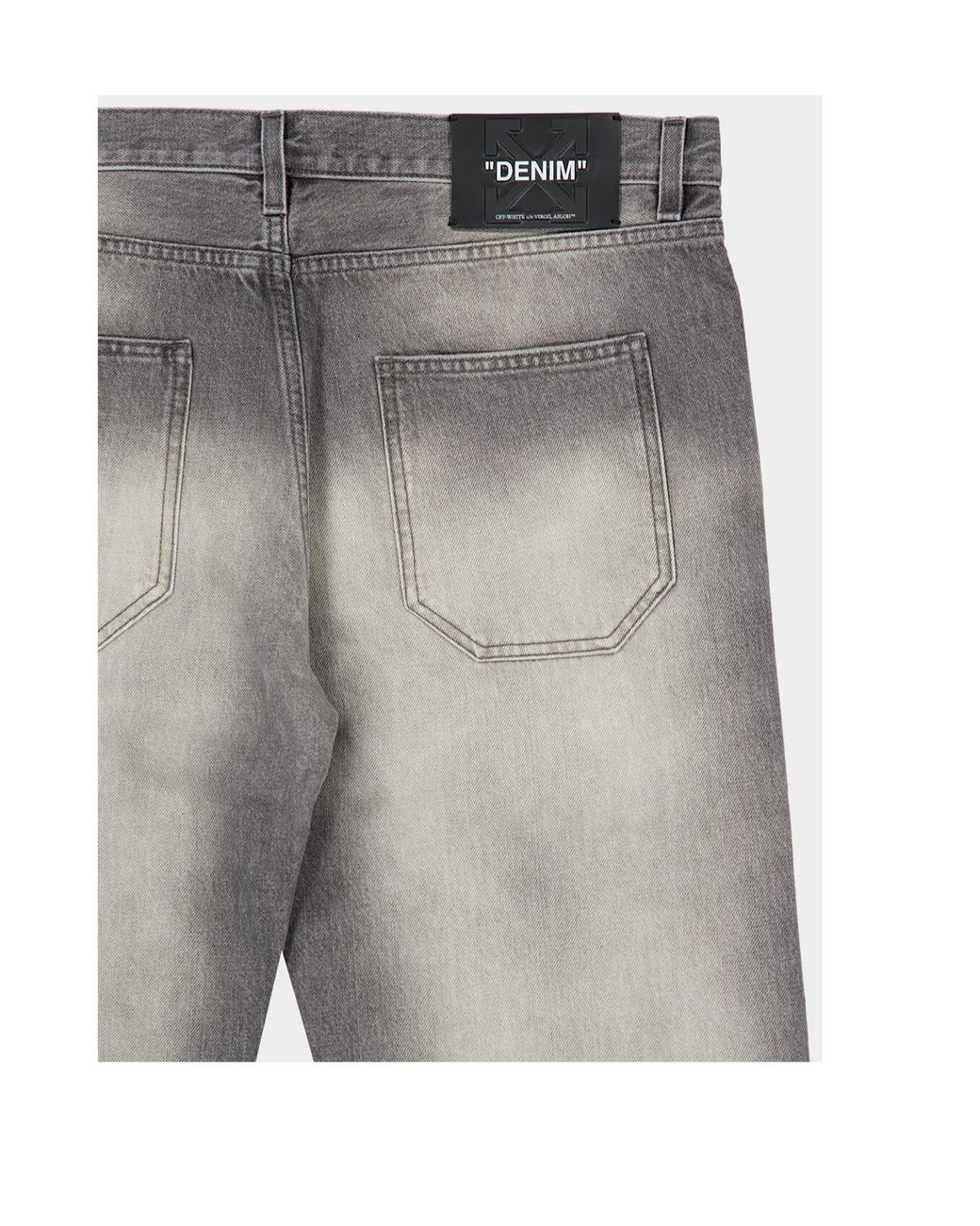 Off-White c/o Virgil Abloh Gray Diagonal Embroidery Slim Relaxed Jeans for men
