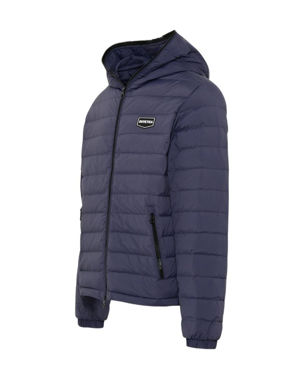 Duvetica Blue Logo-Patch Padded Coat for men