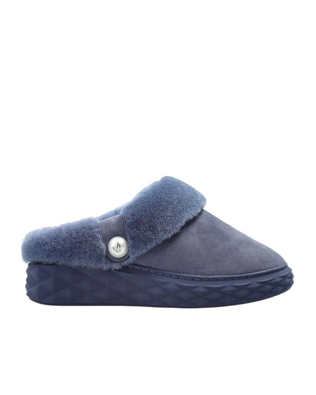 Jimmy Choo Blue Diamond Maxi Shearling Mules