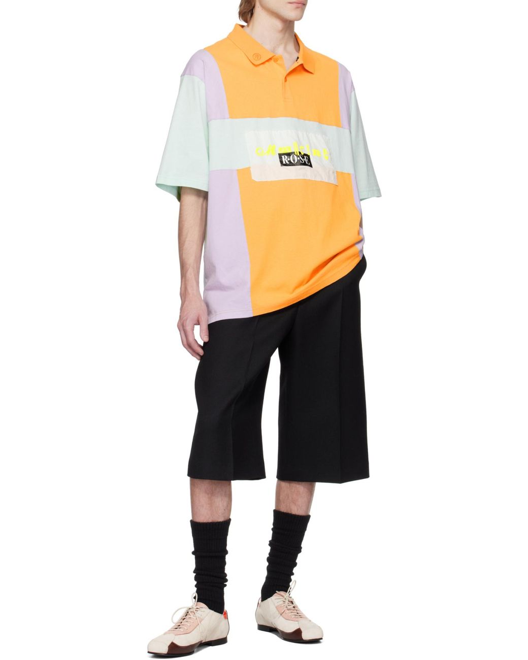 Martine Rose Gray Oversized Panelled Polo for men