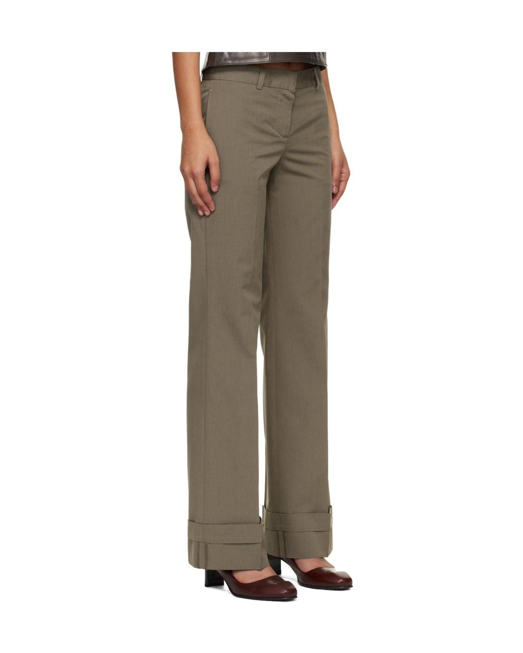 Our Legacy Green Wool Blend High-Waisted Casual Pants