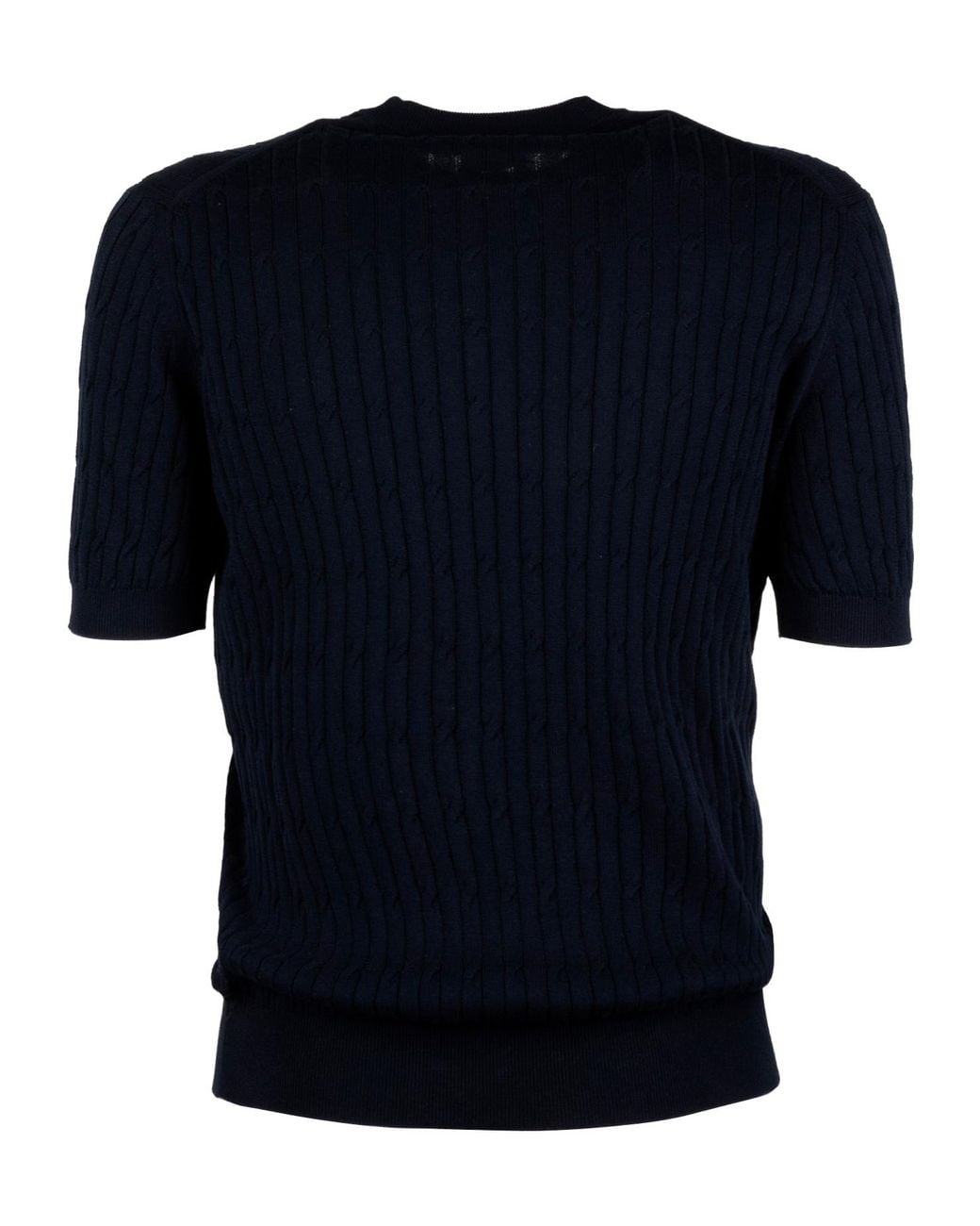 Peserico Black Crewneck Ribbed Jumper for men
