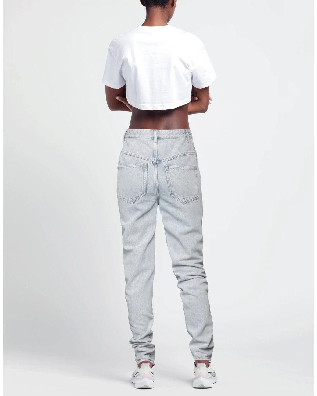 Isabel Marant Gray Light-Wash Straight-Leg Jeans