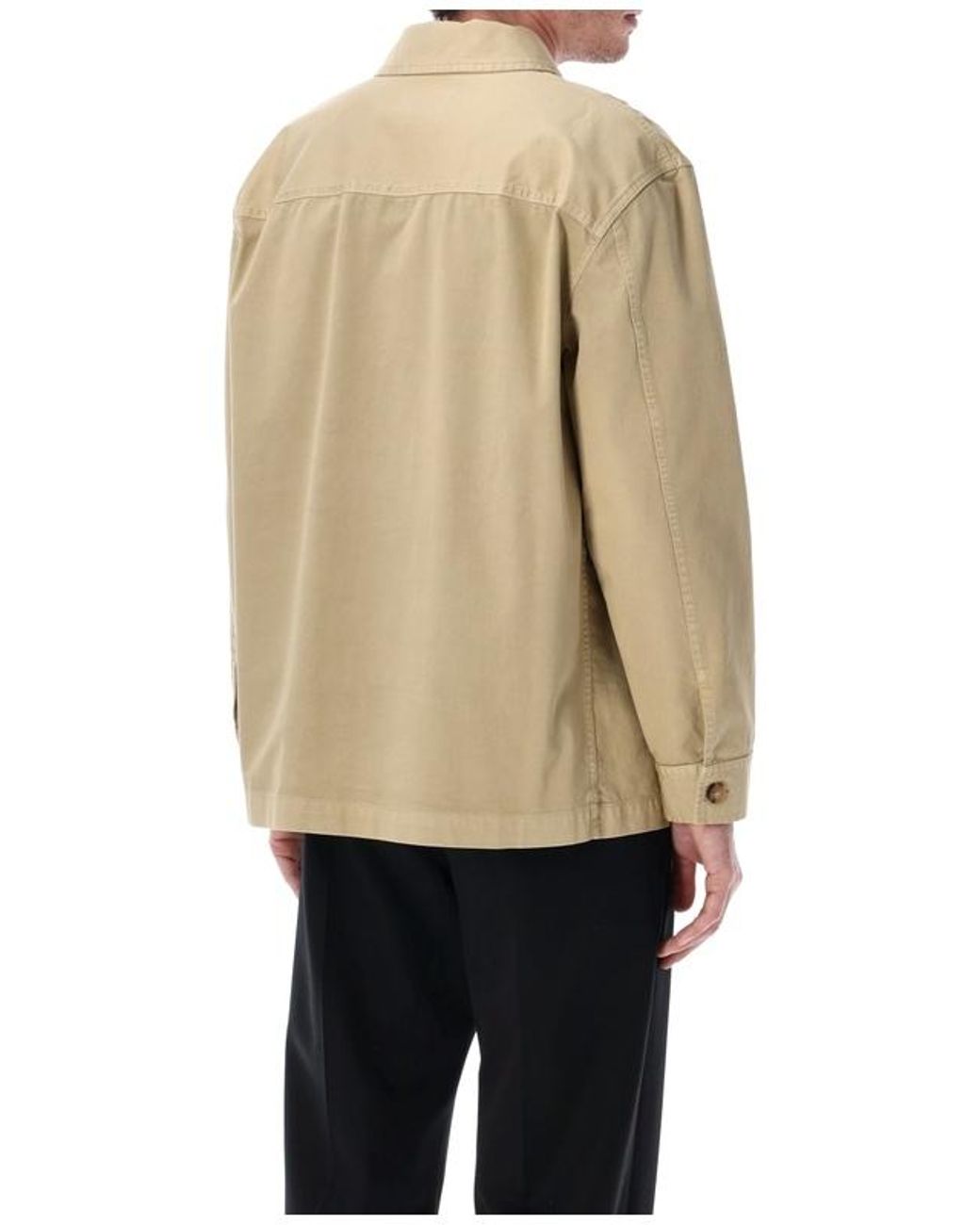 Saint Laurent Natural Cassandre Button-Up Overshirt for men