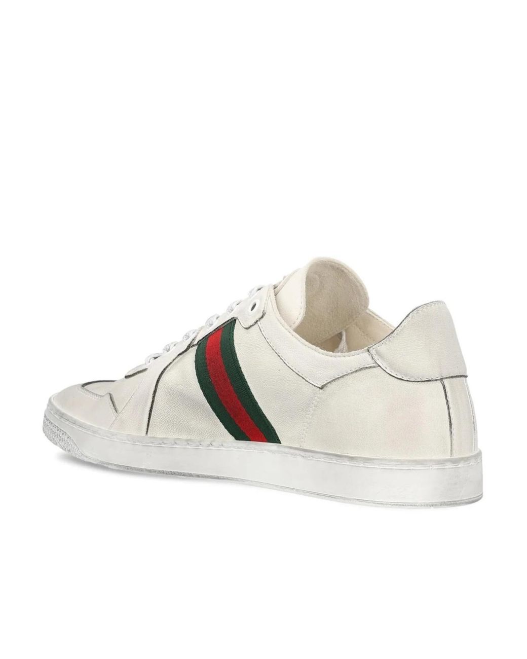 Gucci White Stretch Low-Top Sneakers for men