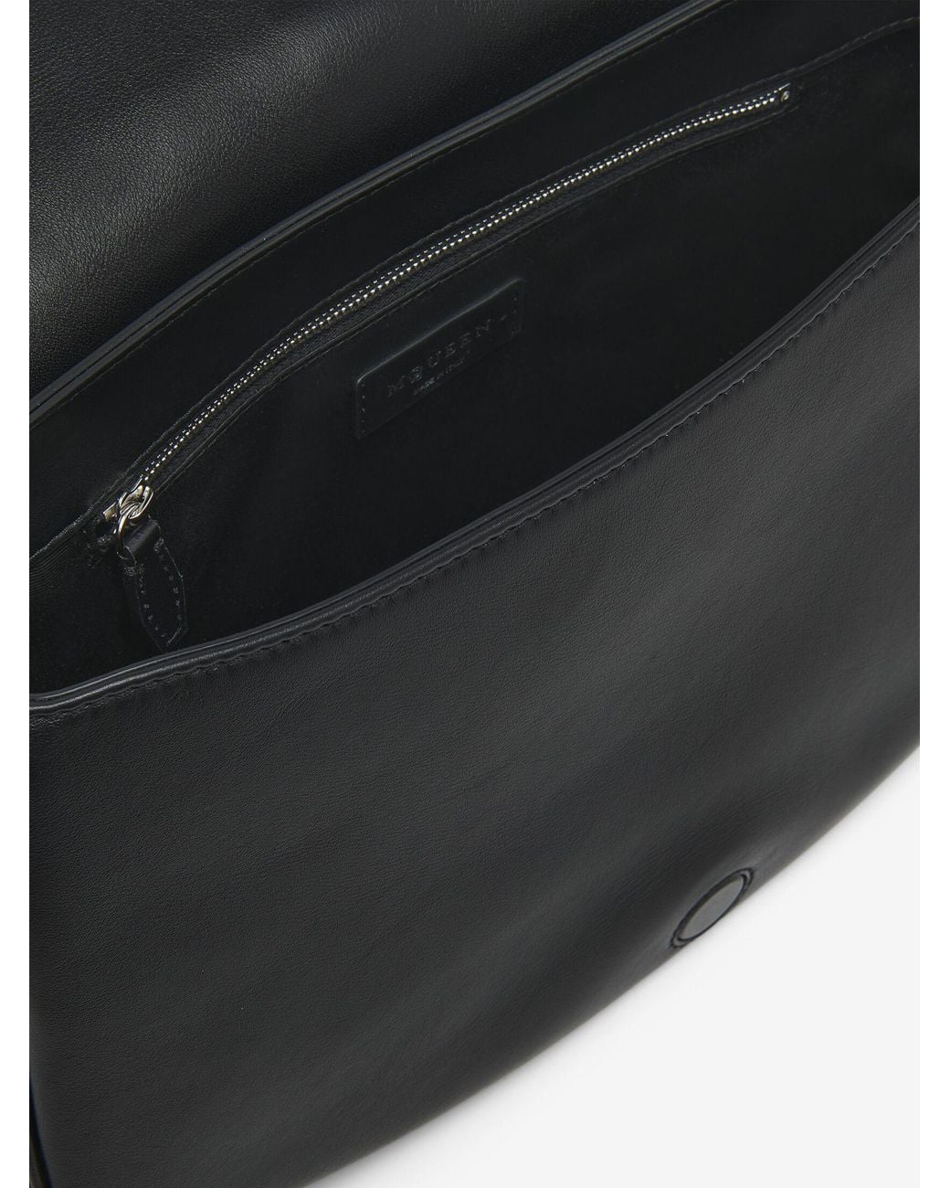 McQueen Black T-Bar Large Satchel Bag