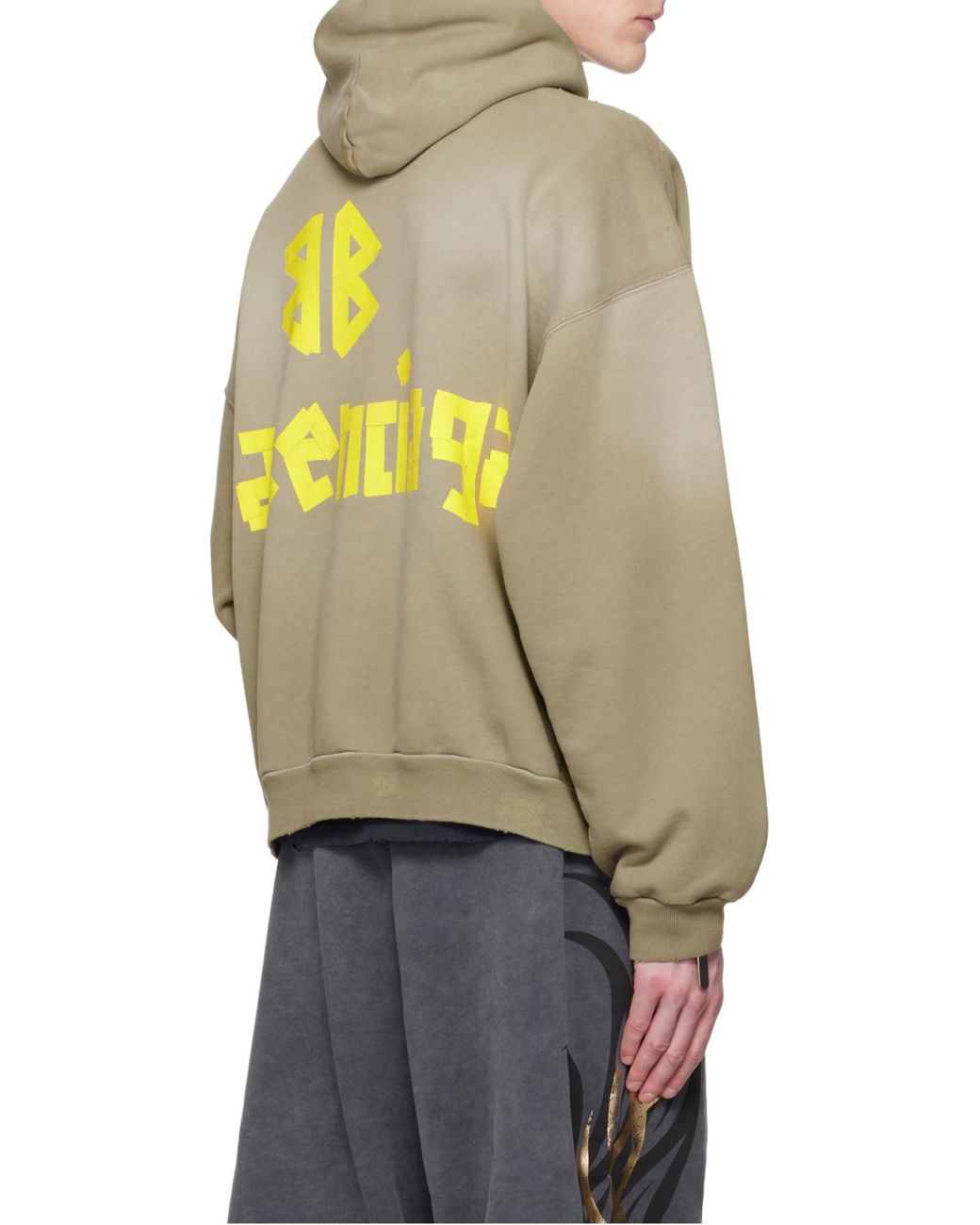 Balenciaga Multicolor Tape Type Ripped Pocket Hoodie for men