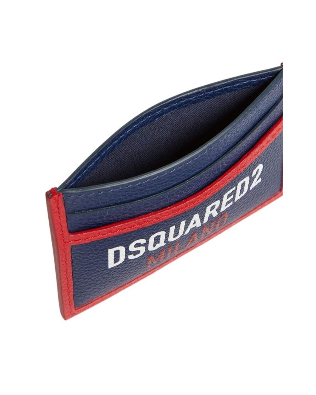DSquared² Blue Logo-Print Card Holder for men