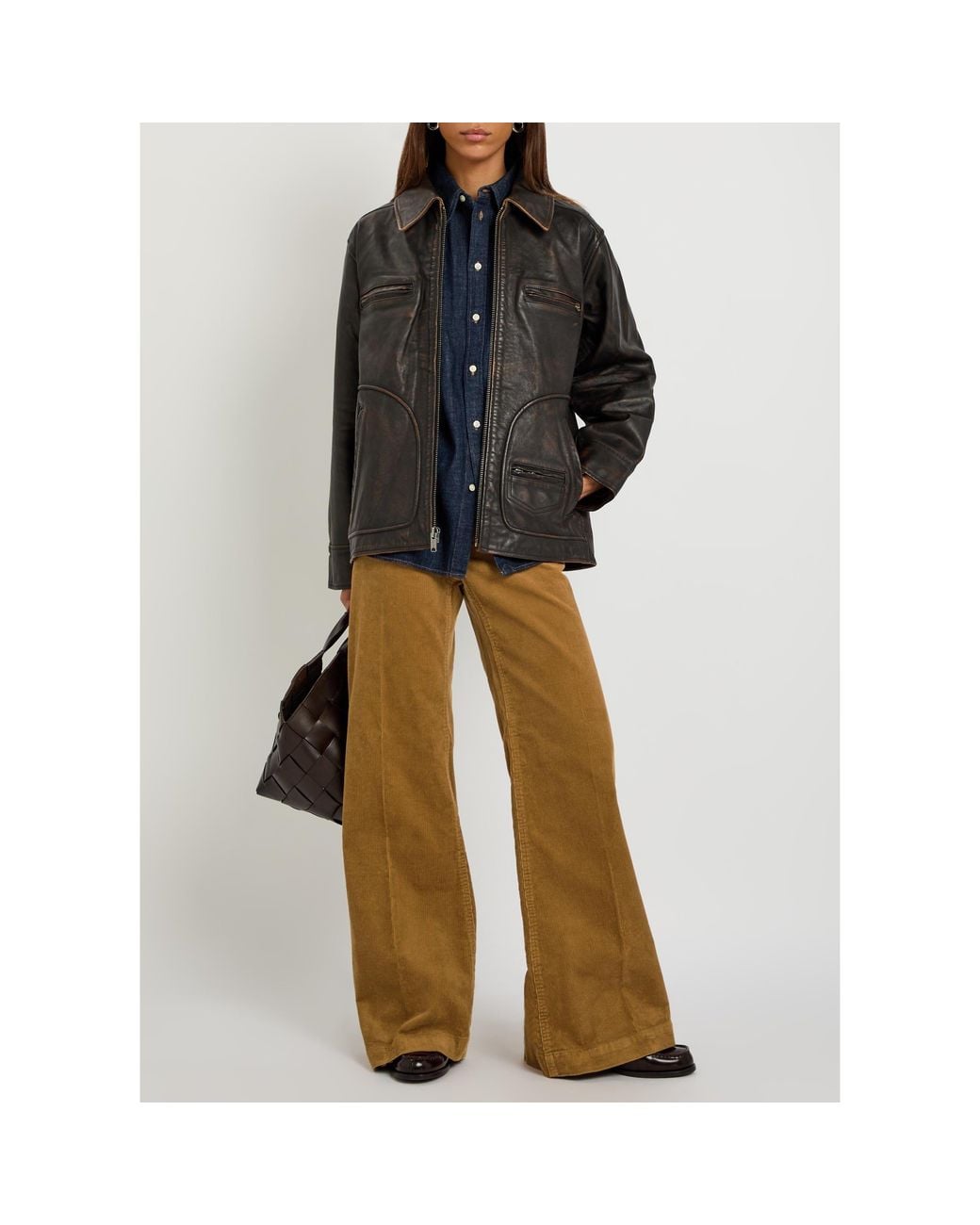 Polo Ralph Lauren Natural High-Waisted Flared Trousers