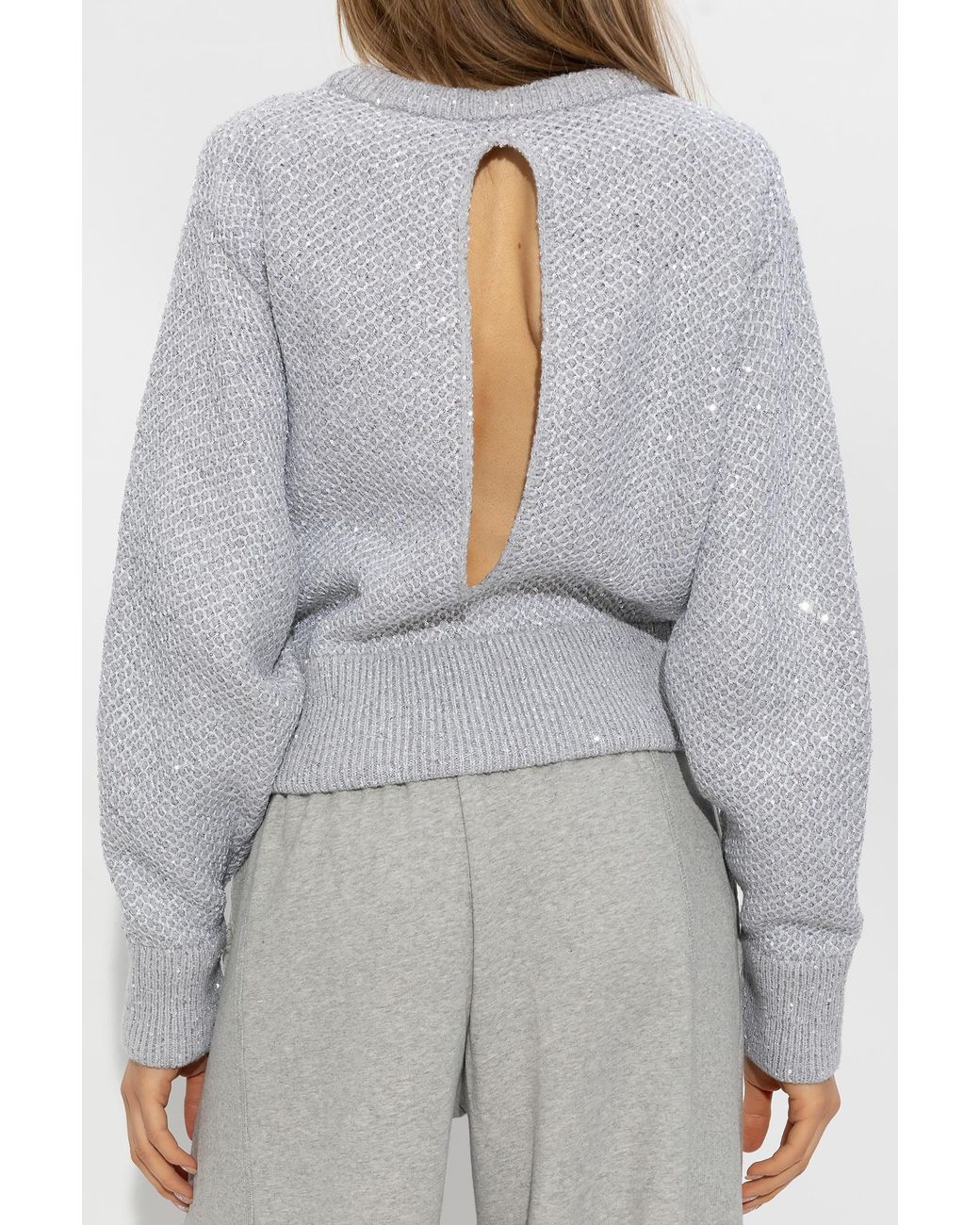 Stella McCartney Gray Sequin-Embellished Crewneck Jumper