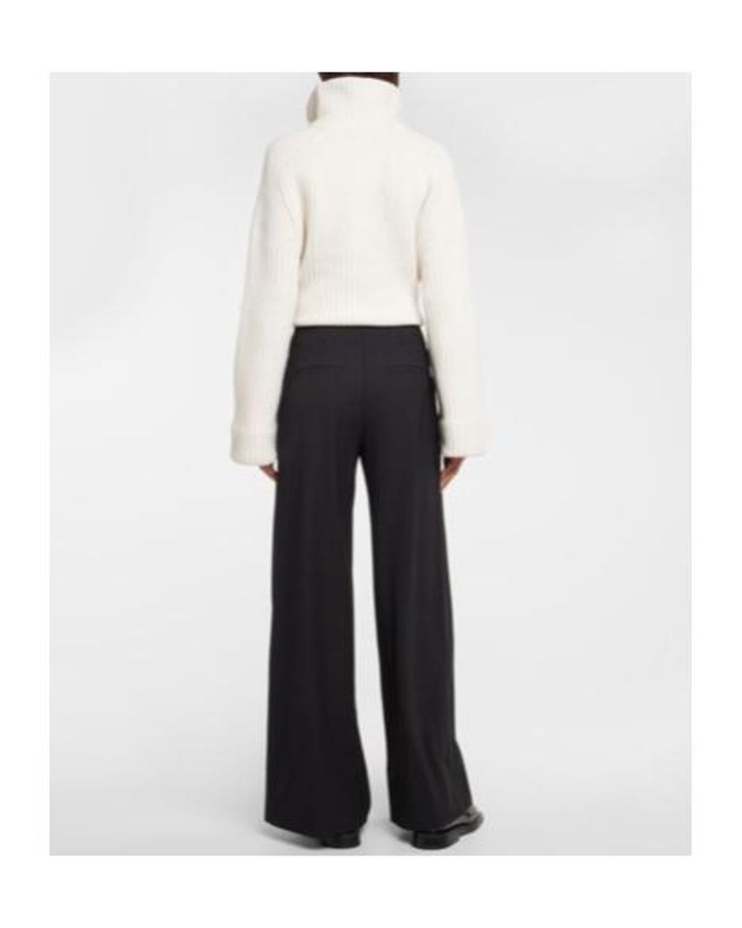 Proenza Schouler Black High-Rise Wide-Leg Wool-Blend Pants