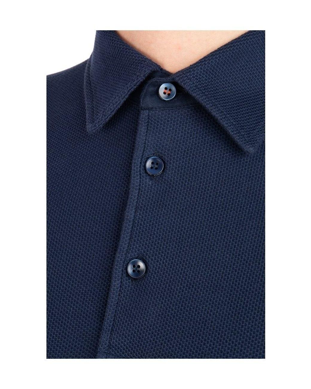 Loro Piana Blue Long-Sleeved Polo Shirt for men