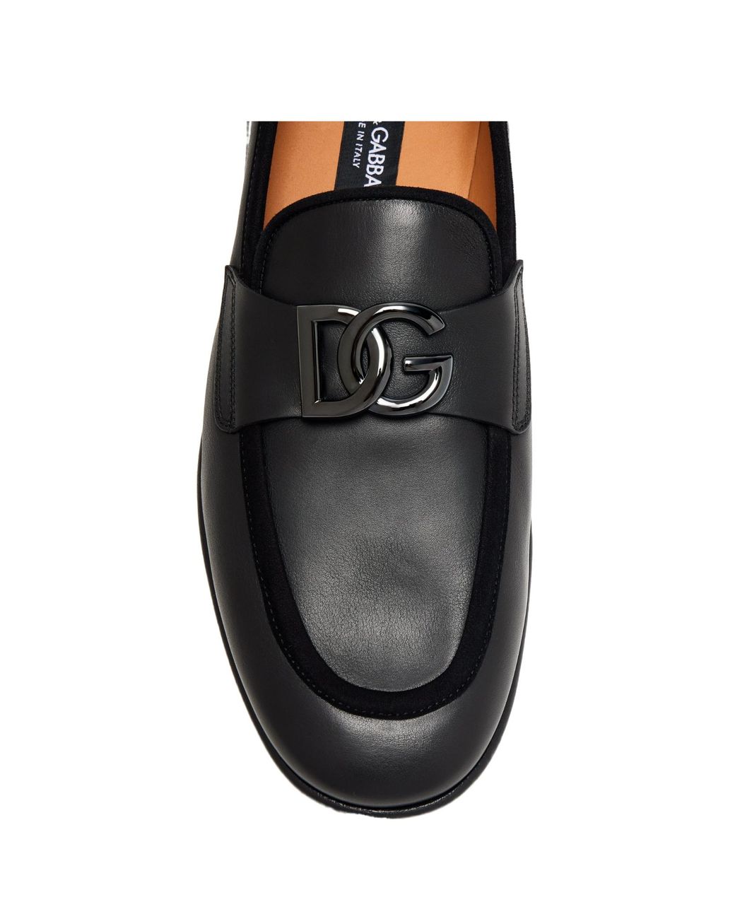 Dolce & Gabbana Black Erice Dg Logo Plaque Loafers for men