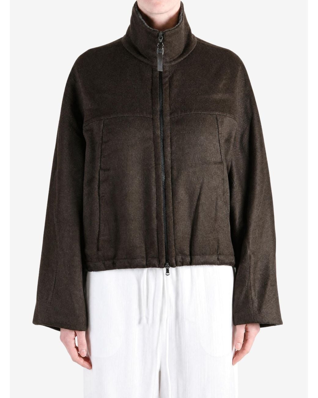 Brunello Cucinelli Brown Long-Sleeve Casual Jacket