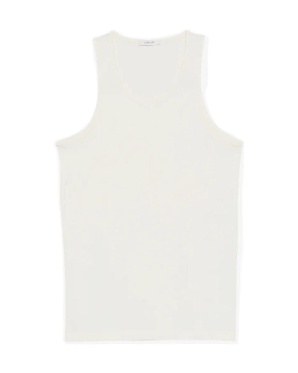 Lemaire White Rib Jersey Tank Top for men