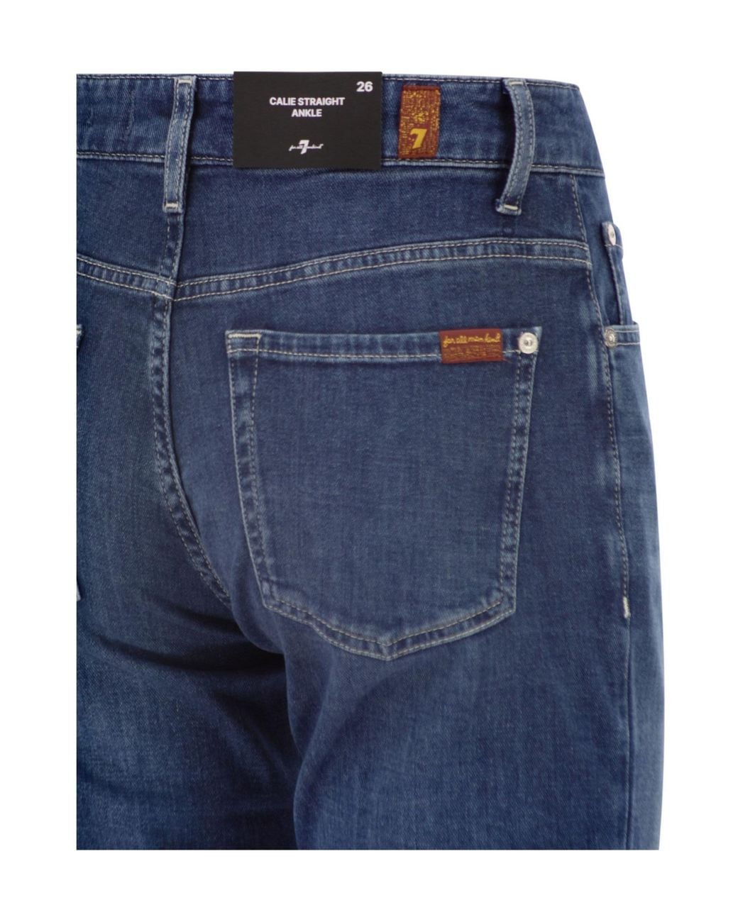 7 For All Mankind Blue Straight-Leg Jeans
