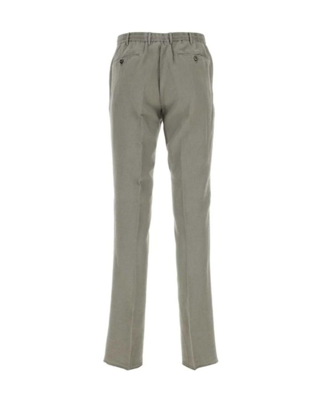 Pt Pantaloni Gray Pt Torino Pressed-Crease Slim Cut Trousers for men