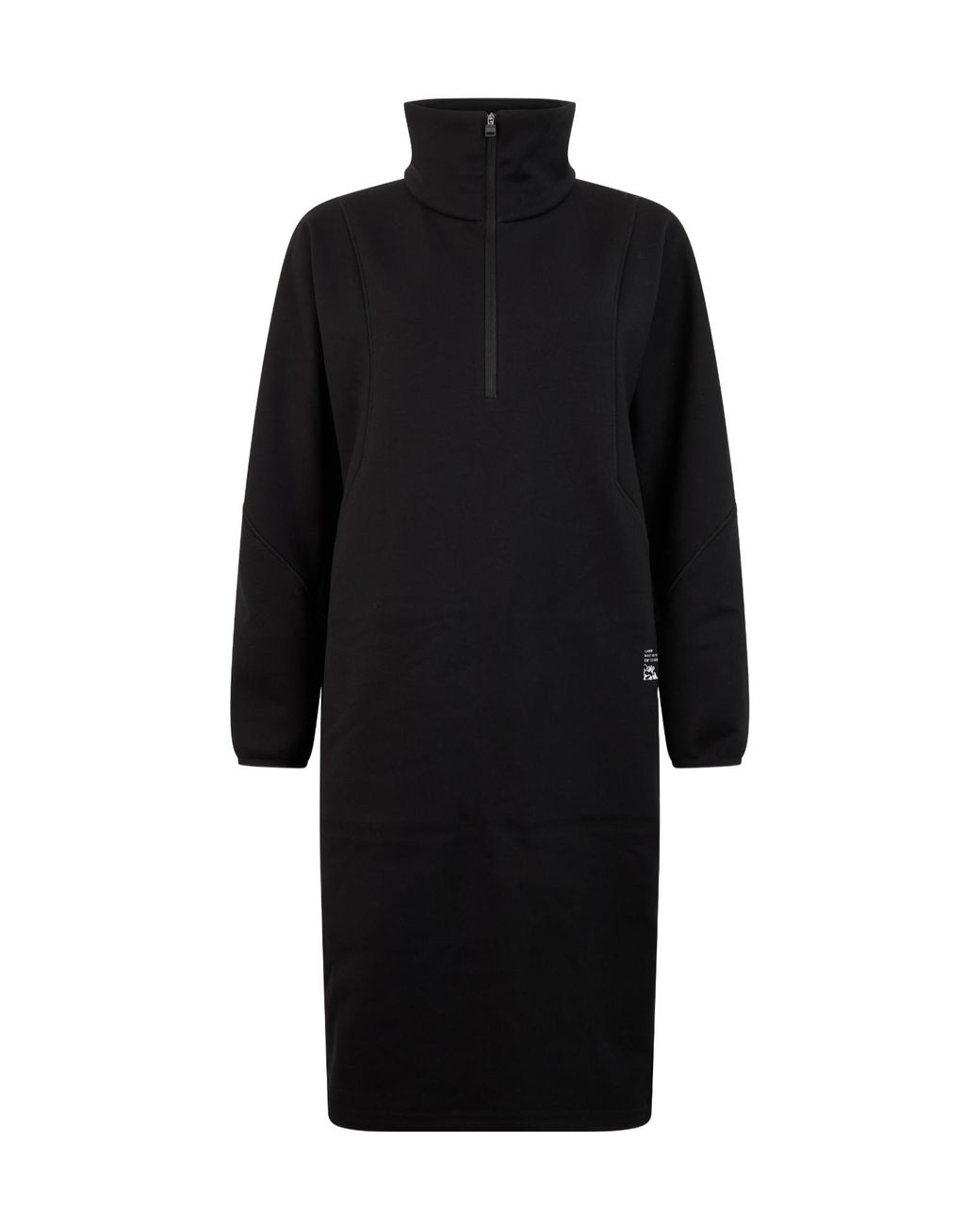 Herno Black Zip High-Neck Midi Dress