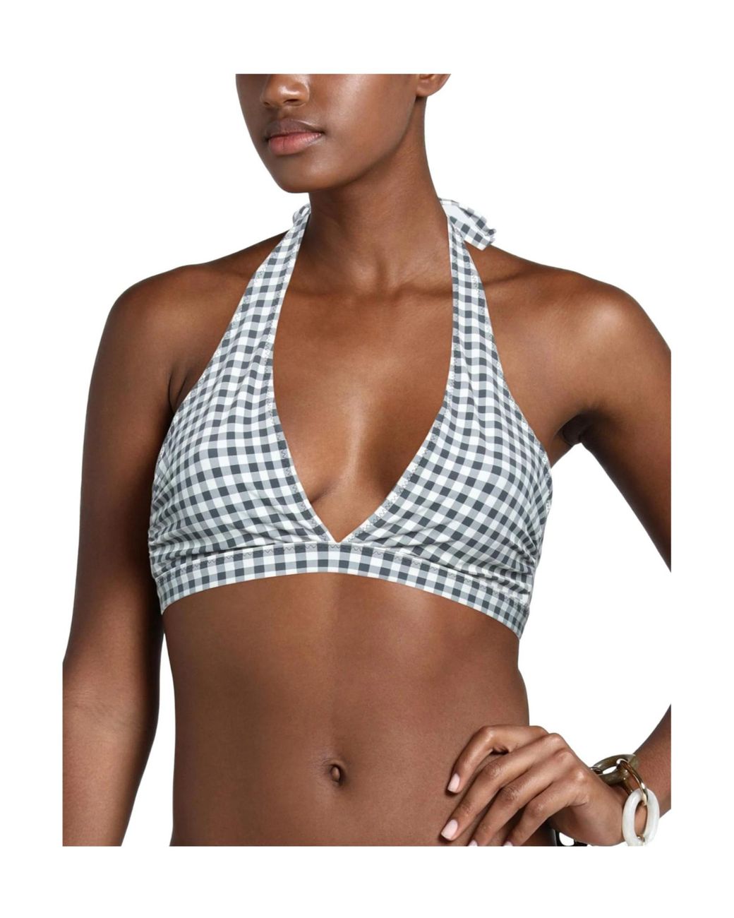 Ganni Black Checkered Bikinis