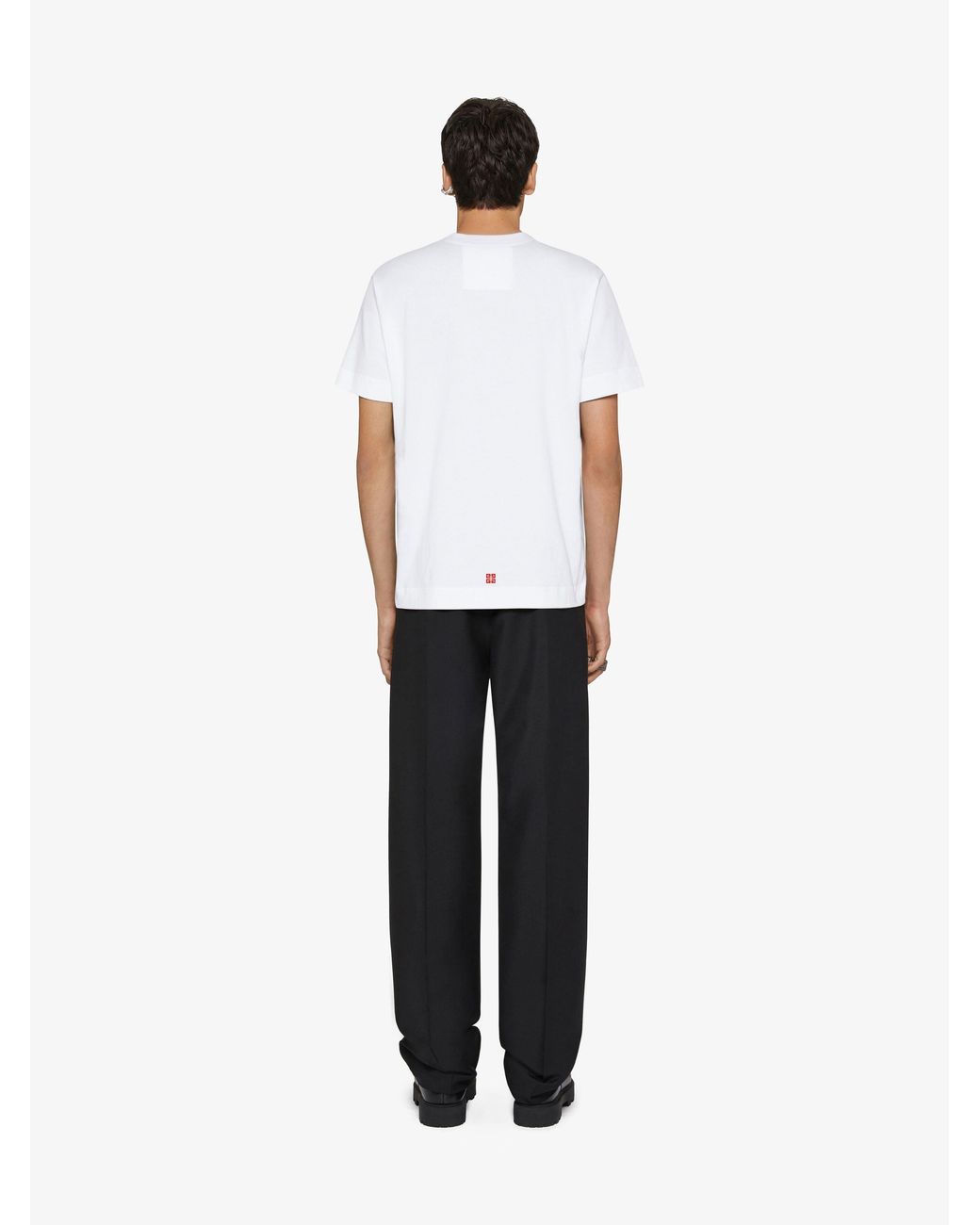 Givenchy White 4G Emblem Printed Crewneck T-Shirt for men