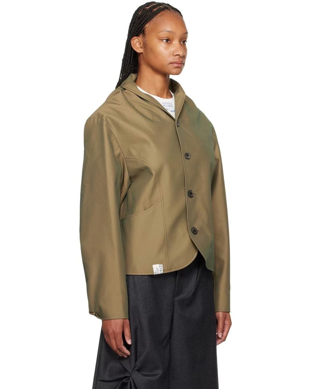 Adererror Green Buttoned Long-Sleeve Casual Jacket for men