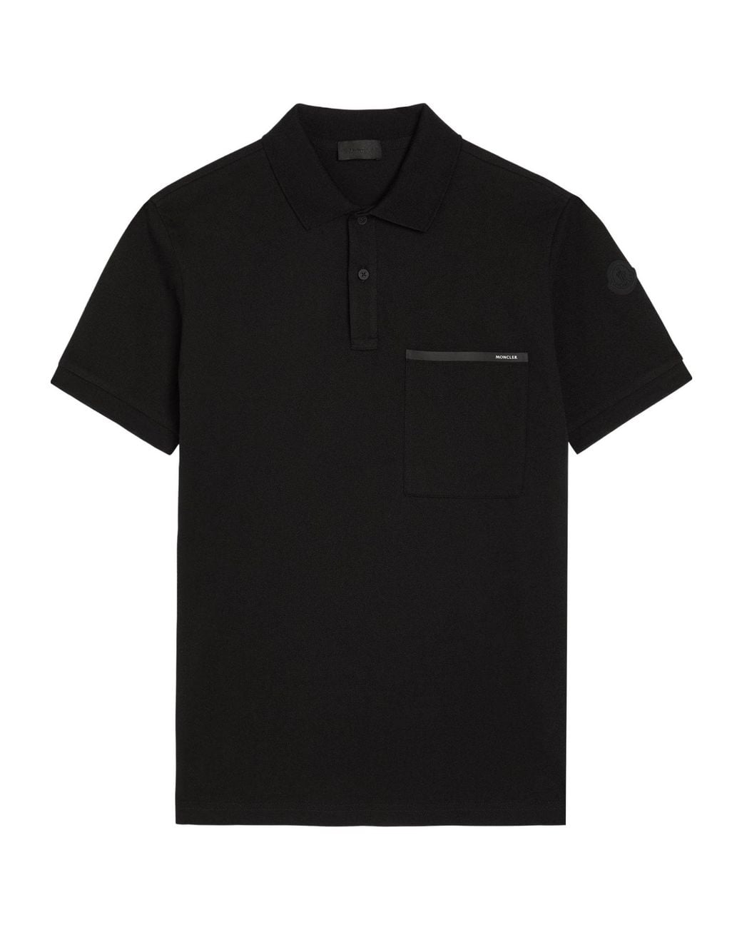 Moncler Black Short-Sleeved Polo Shirt for men