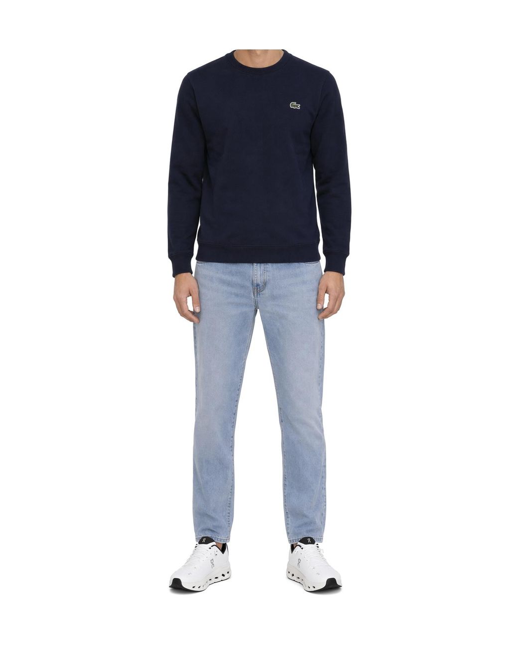 Lacoste Blue Logo Crew Neck Sweatshirt for men